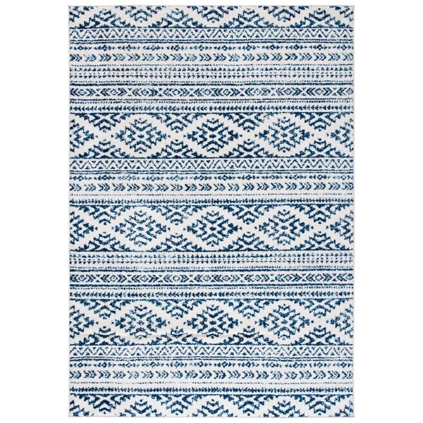 Safavieh Rectangle Global Tulum Rug, Ivory & Navy - 2 x 17 ft. TUL272D-217 - main